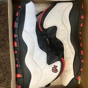 Jordan 10’s Size 10.5 White Black & Red